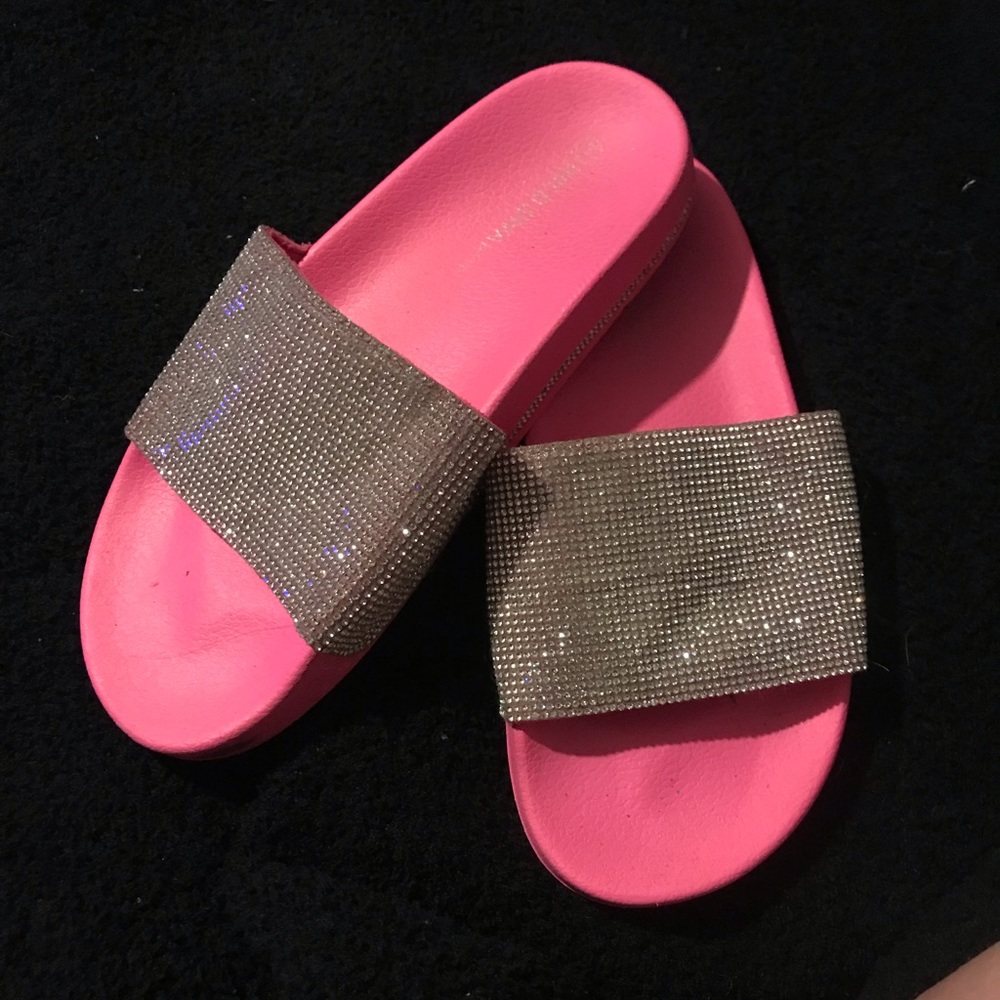 Pink bling slides